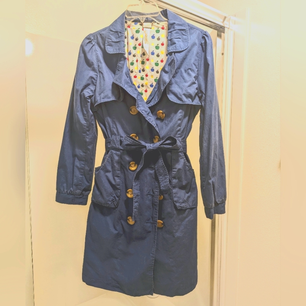 Priorities blue cotton trench